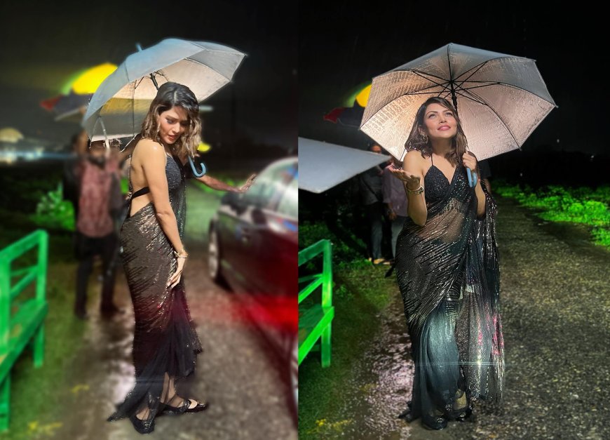বৃষ্টি ভেজা শাড়িতে পিয়া জান্নাতুল