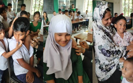 হরিরামপুরে উৎসবের আমেজে টাইফয়েড টিকা নিলো শিক্ষার্থীরা